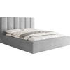 POLSTERBETT Amira mit Bettkasten, Grau Samt 180x200 cm - Birkefarben/Schwarz, Holz/Holzwerkstoff (180/200cm) - WFL GROUP
