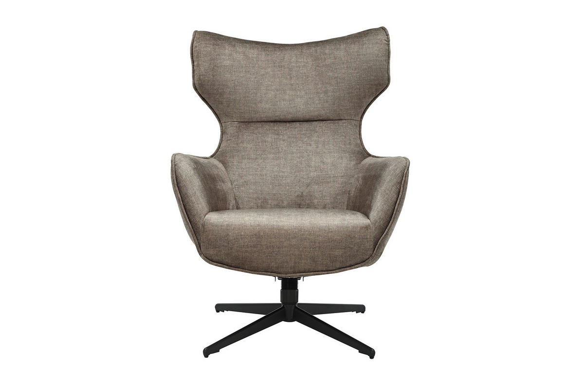 SESSEL VOGUE Samt Taupe 100 cm - Taupe/Schwarz, Textil/Metall (73/99/100cm) - riess-ambiente