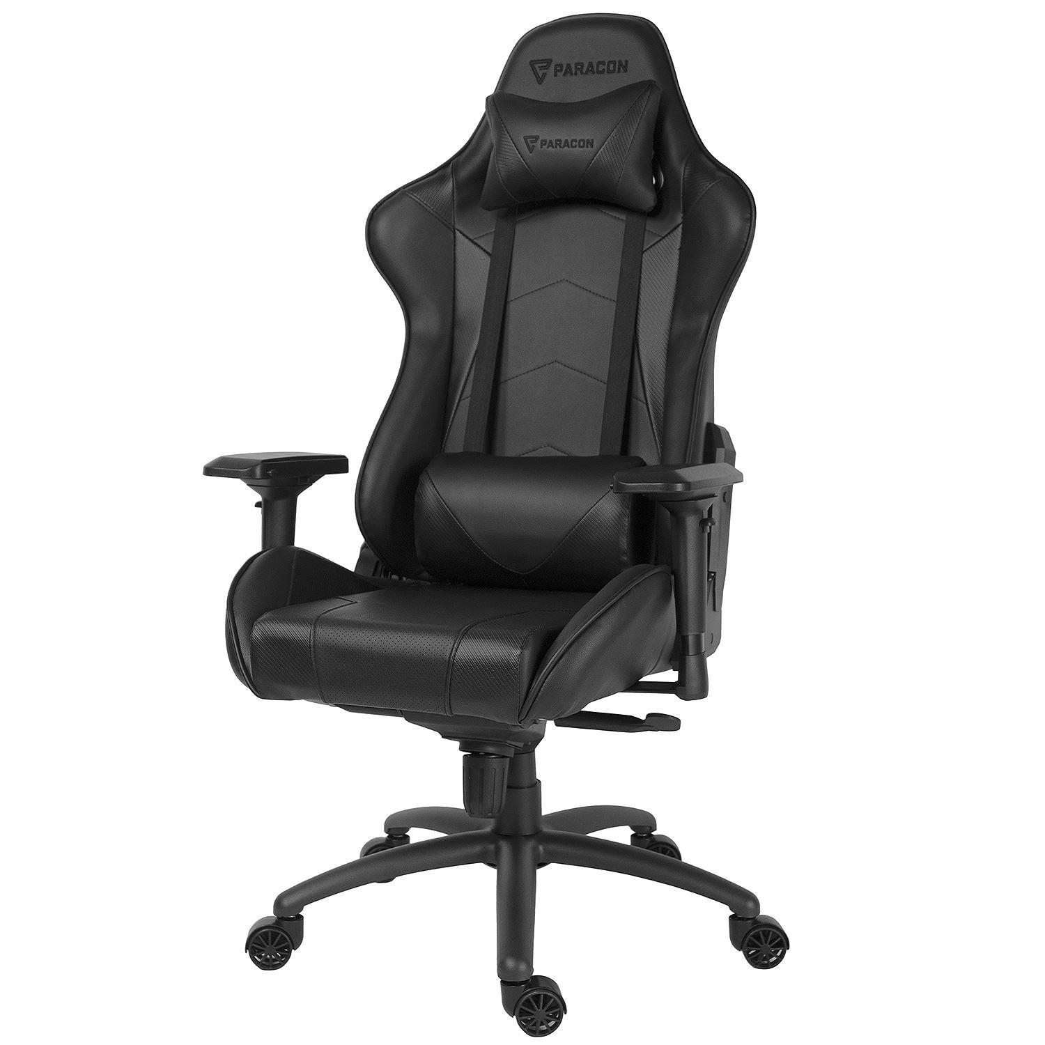GAMING-STUHL Paracon Knight Kunstleder Schwarz - Schwarz, Leder/Textil (69/130/56cm) - ebuy24