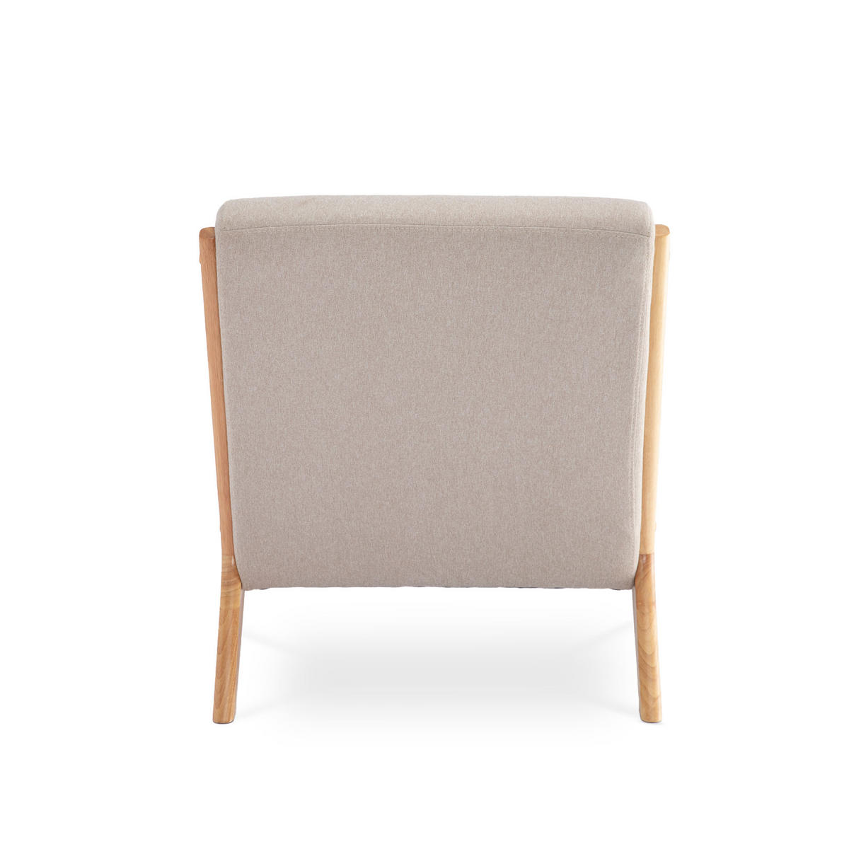 VINTAGE-SESSEL Marie Skandinavischer aus beigem Leinen und Holz - Beige/Akaziefarben, Holz/Textil (65/74/84cm) - Sicaan