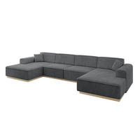 WOHNLANDSCHAFT IREA-U2 - 388x171x83 cm Duneklgrau - Dunkelgrau/Anthrazit, Holzwerkstoff/Textil (388/83/171cm) - ALTDECOR