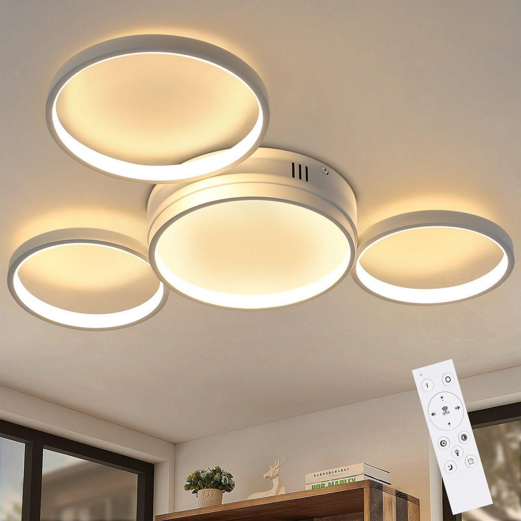 Thumbnail - ZMH Led-Deckenleuchte, Weiß, Metall, Mode, Oval, 46.5x6.3x61.5 cm, Lampen & Leuchten, LED Beleuchtung, LED-Deckenleuchte...