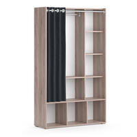 KINDERKLEIDERSCHRANK Luigi Sonoma 105.8 x 178.1 cm mit Vorhang-Kleiderstange - Sonoma Eiche, Holzwerkstoff (105.8/178.1/38cm) - Vicco