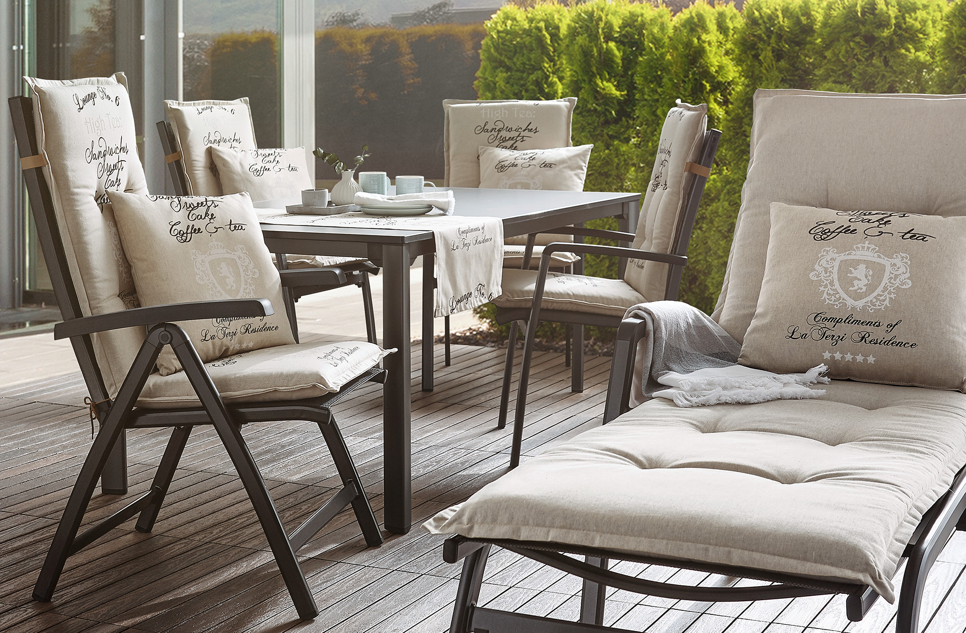 podušky na záhradný nábytok - záhradné kreslá, lehátko