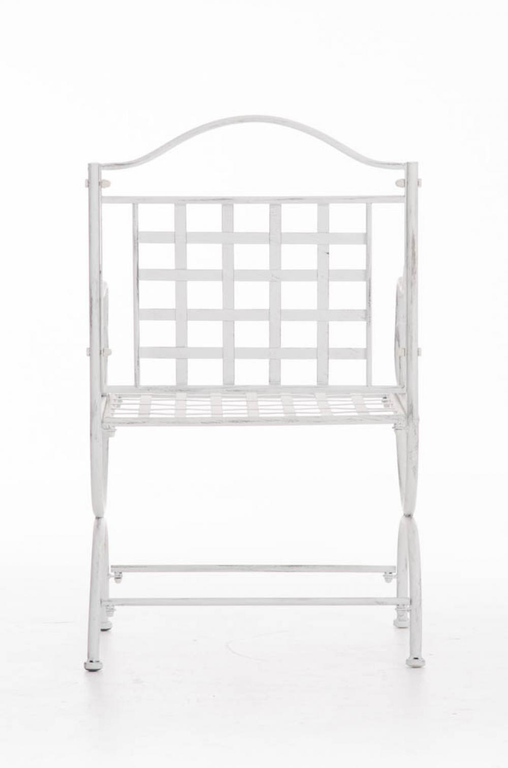 GARTENSTUHL Metall Antik Weiß - Weiß, Metall (56/92/53cm) - CLP