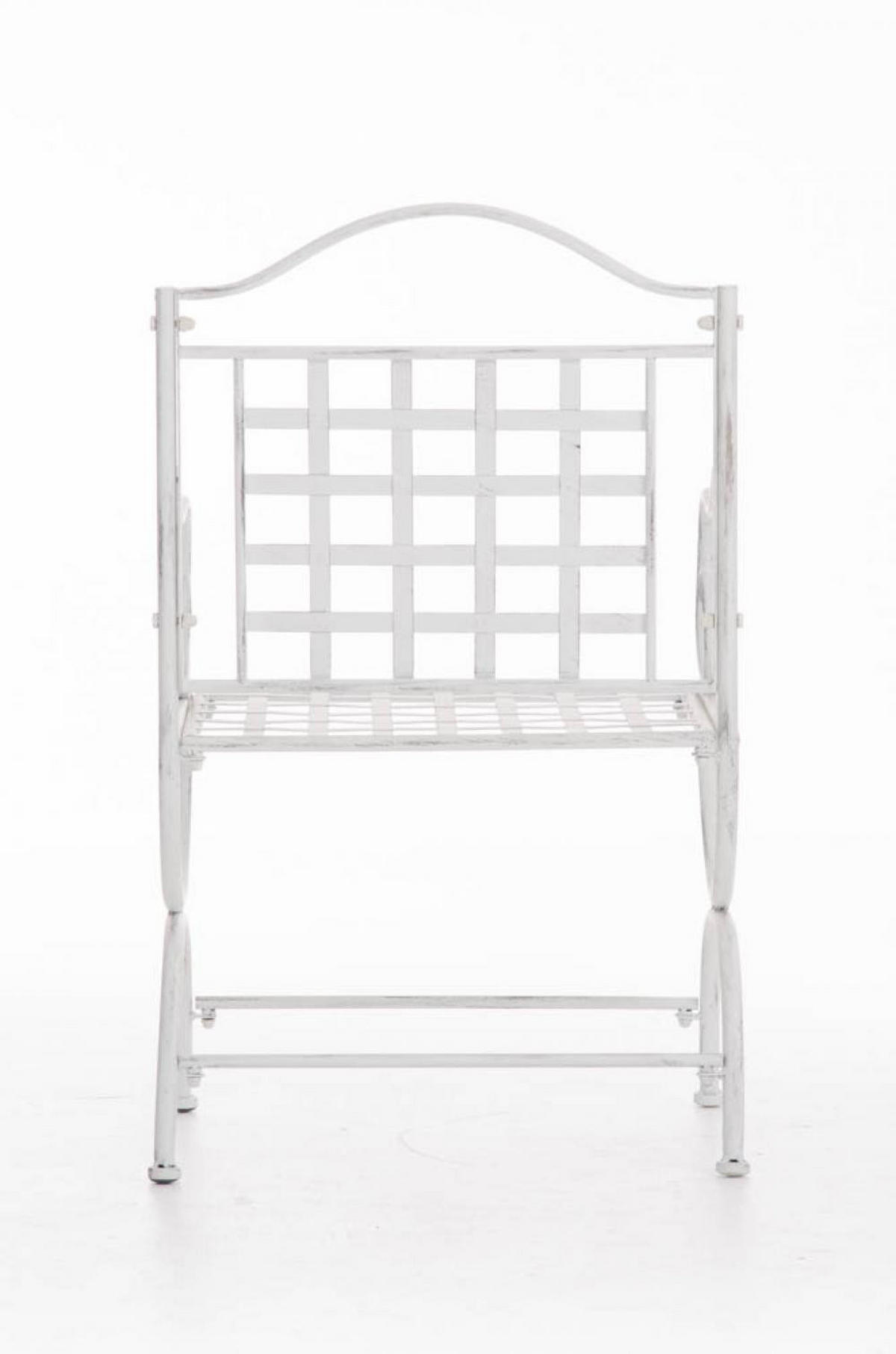 GARTENSTUHL Metall Antik Weiß - Weiß, Metall (56/92/53cm) - CLP