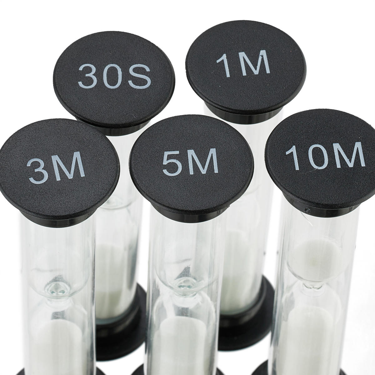 5-DIELNA súprava pieskových hodín - viacfarebná, plast/prírodné materiály (2.5/9/2.5cm) - Relaxdays