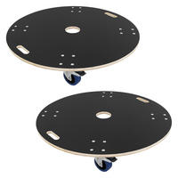 TRANSPORTROLLER 2er Set rund Ø87x14,5 cm Tragkraft 800kg - Grau, Holzwerkstoff (87/87/14.5cm) - ECD-Germany