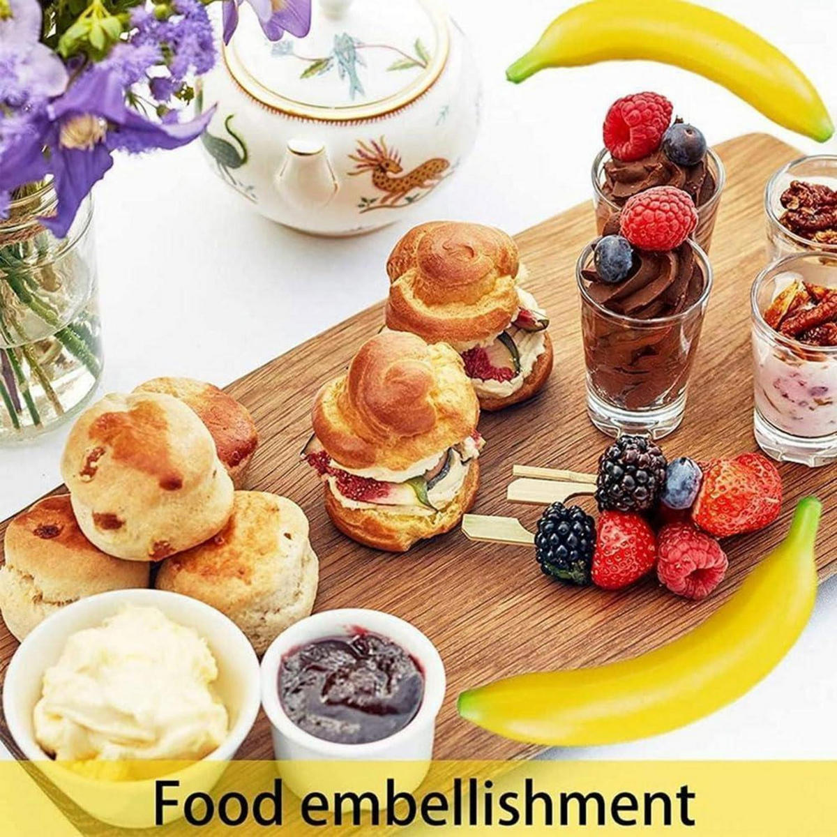 KÜNSTLICHE Bananen 10 Stück Set - Gelb, Kunststoff (3cm)