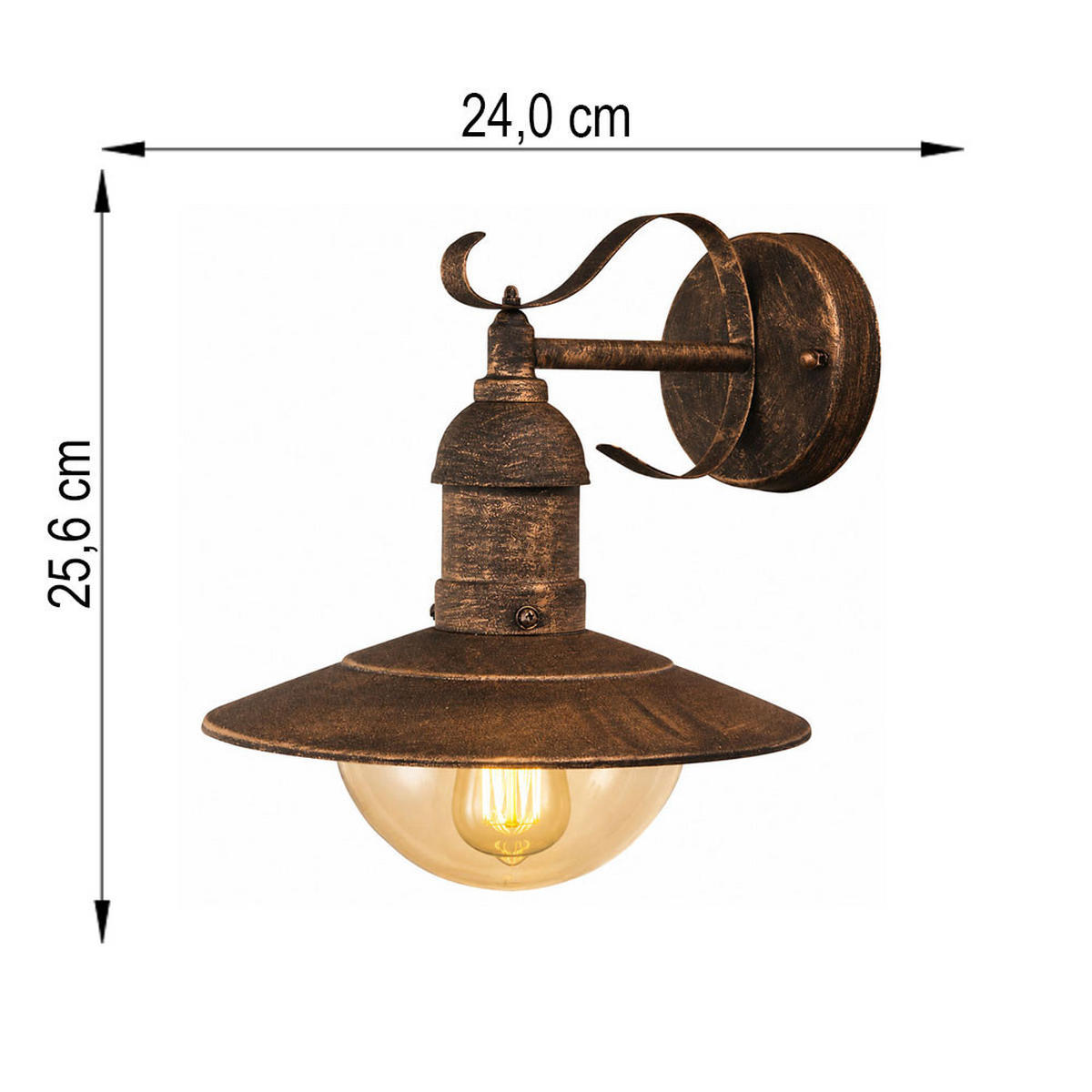 LED WANDLEUCHTE Amrum Schwarz Gold - Braun, Metall (27.2/24/25.6cm)