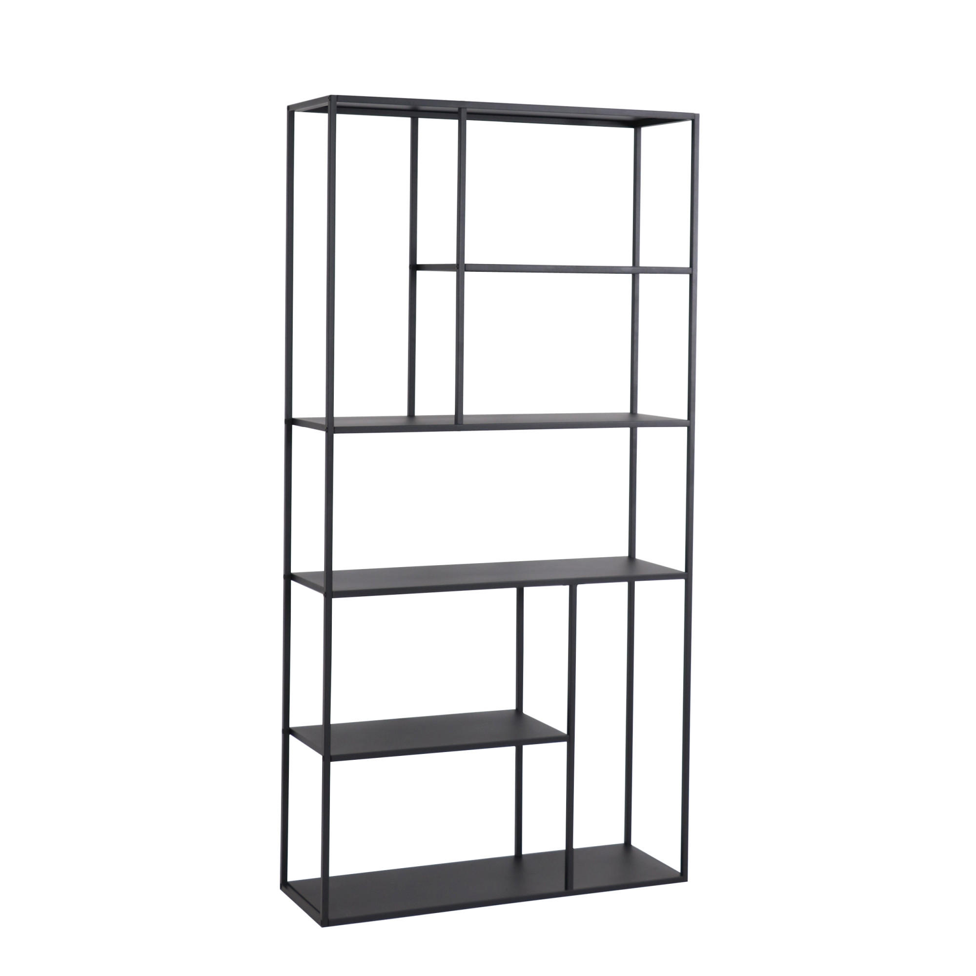 STANDREGAL Vehmaa - Schwarz, Metall (90/188/30cm) - [en.casa]