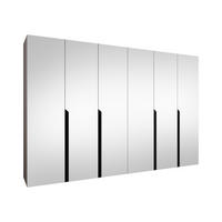 DREHTÜRENSCHRANK Mila III 300 - Kaschmir/Schwarz, Holzwerkstoff/Kunststoff (300/202/52cm) - MIRJAN24