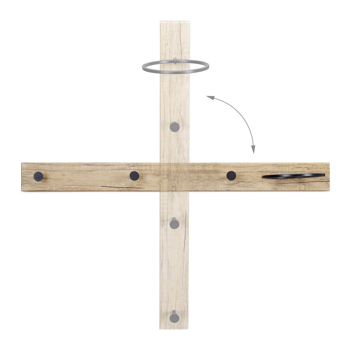 GARDEROBENLEISTE - Hellbraun, Holzwerkstoff/Metall (65/13/14.5cm) - Relaxdays