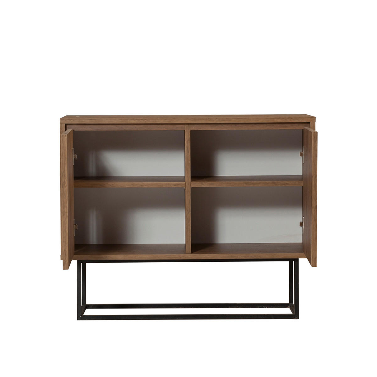 SIDEBOARD 2 Türen Dekor Nussbaum L90 cm - Zuri - Nussbaumfarben, Holzwerkstoff (36/72/90cm) - Calicosy