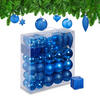 WEIHNACHTSKUGELN-SET 110-tlg. - Blau, Kunststoff (8/9/8cm) - Relaxdays