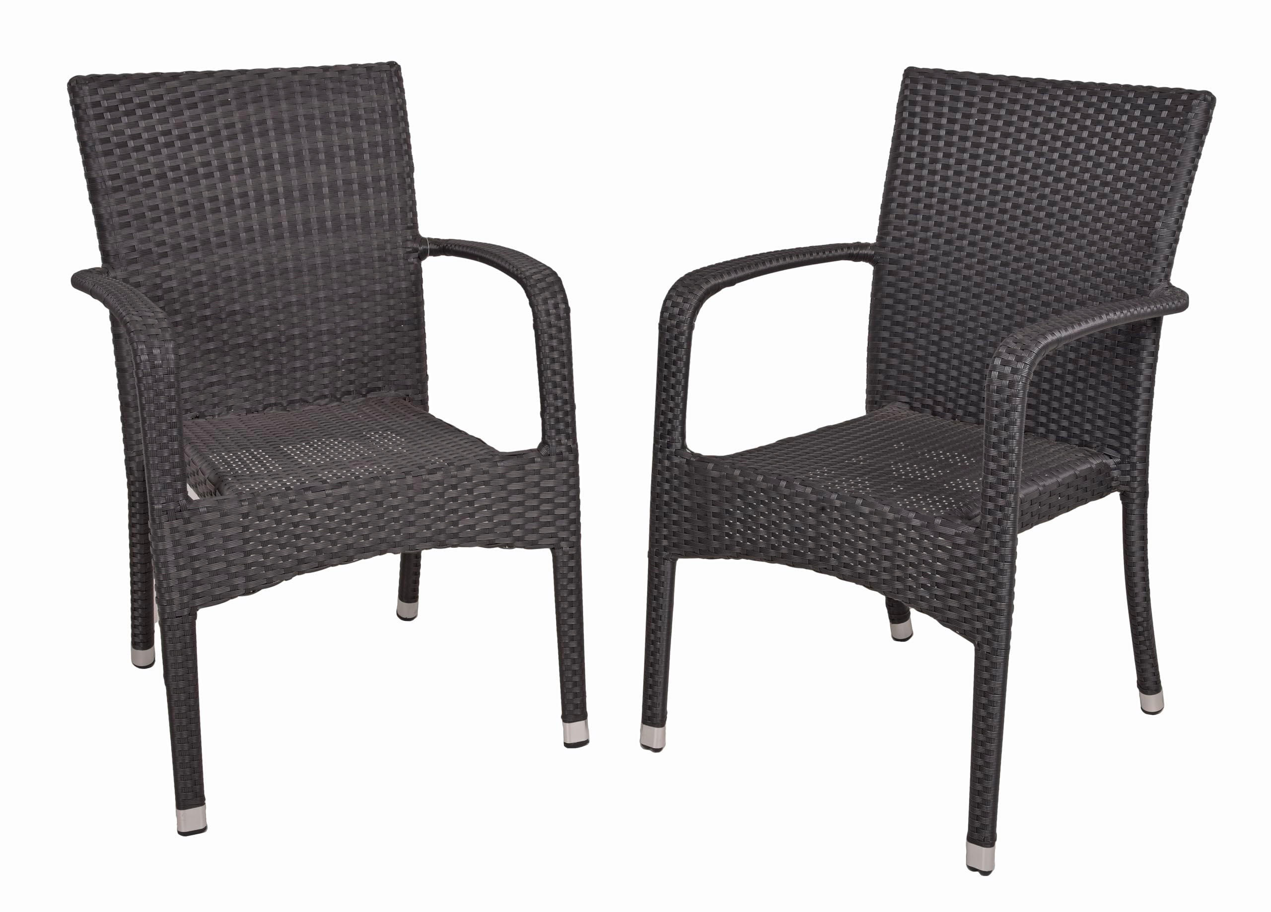 GARTENSTUHL 2er Set Clara Stapelstuhl - Schwarz, Kunststoff (57/87/55cm) - DELUKE