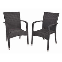 GARTENSTUHL 2er Set Clara Stapelstuhl - Schwarz, Kunststoff (57/87/55cm) - DELUKE