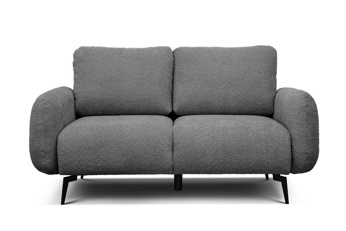 SOFA FEBE 2-Sitzer, dunkelgrau - Dunkelgrau/Schwarz, Holz/Textil (160/82/96cm) - Courtois Laville