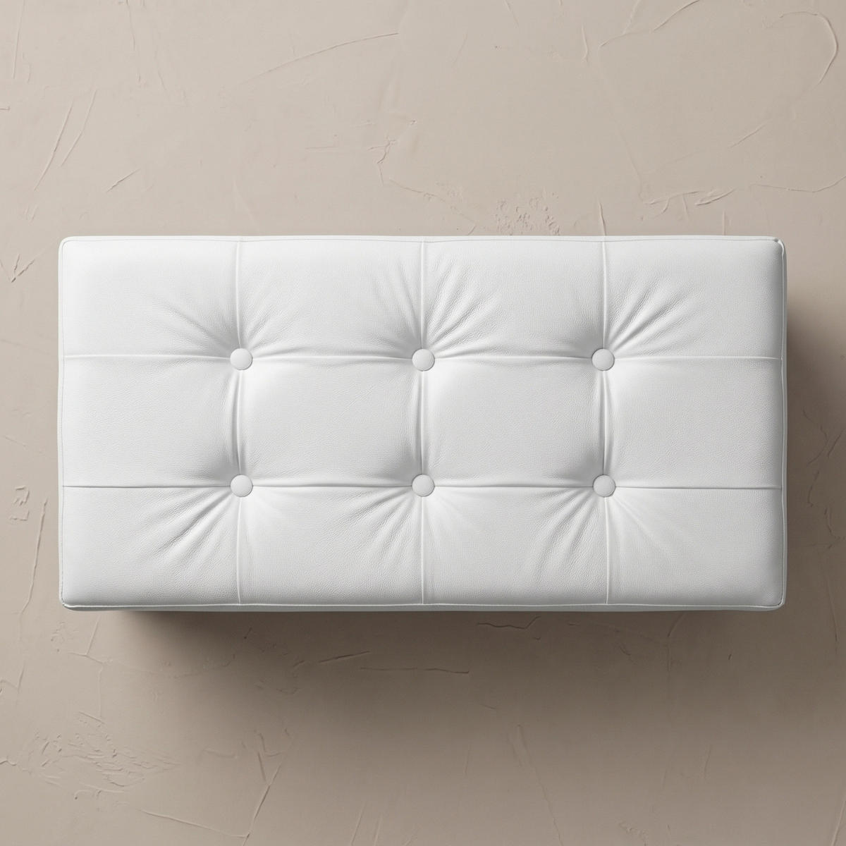 HOCKER mit Stauraum - Weiß, Leder (40/40/80cm) - SCENA LIVING