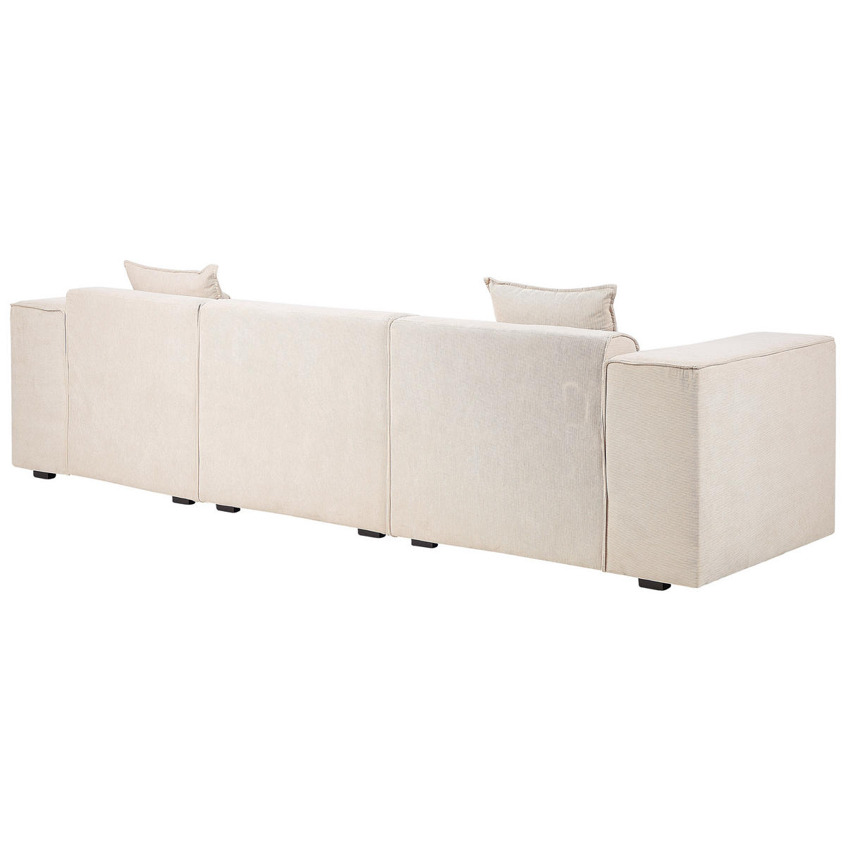 ECKSOFA Cord Beige rechtsseitig Dolva - Beige, Textil (294/170cm) - Beliani