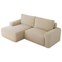ECKSOFA BELLUNO L Beige Boucle - Links - Beige/Schwarz, Textil (144/233cm) - MKS