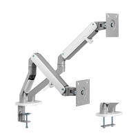 DUAL-MONITORHALTERUNG Selbu - Silberfarben, Kunststoff/Metall (11/104.5/58cm) - pro.tec