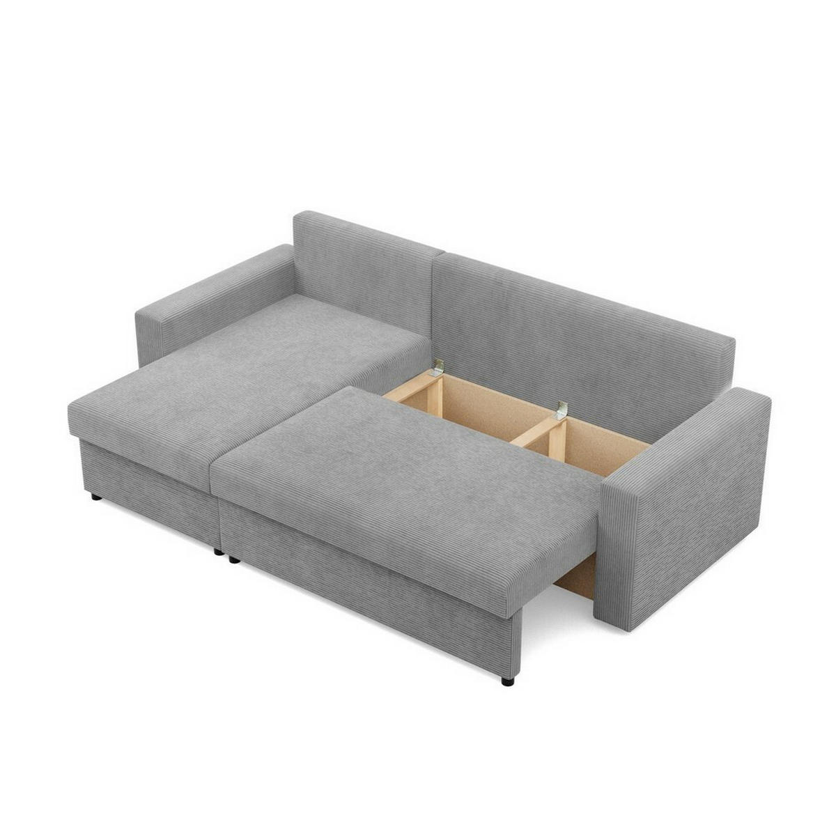 ECKSOFA Neo mit gerader Armlehnen hellgrau - Hellgrau, Textil (231/140cm) - SIMKAM Furniture
