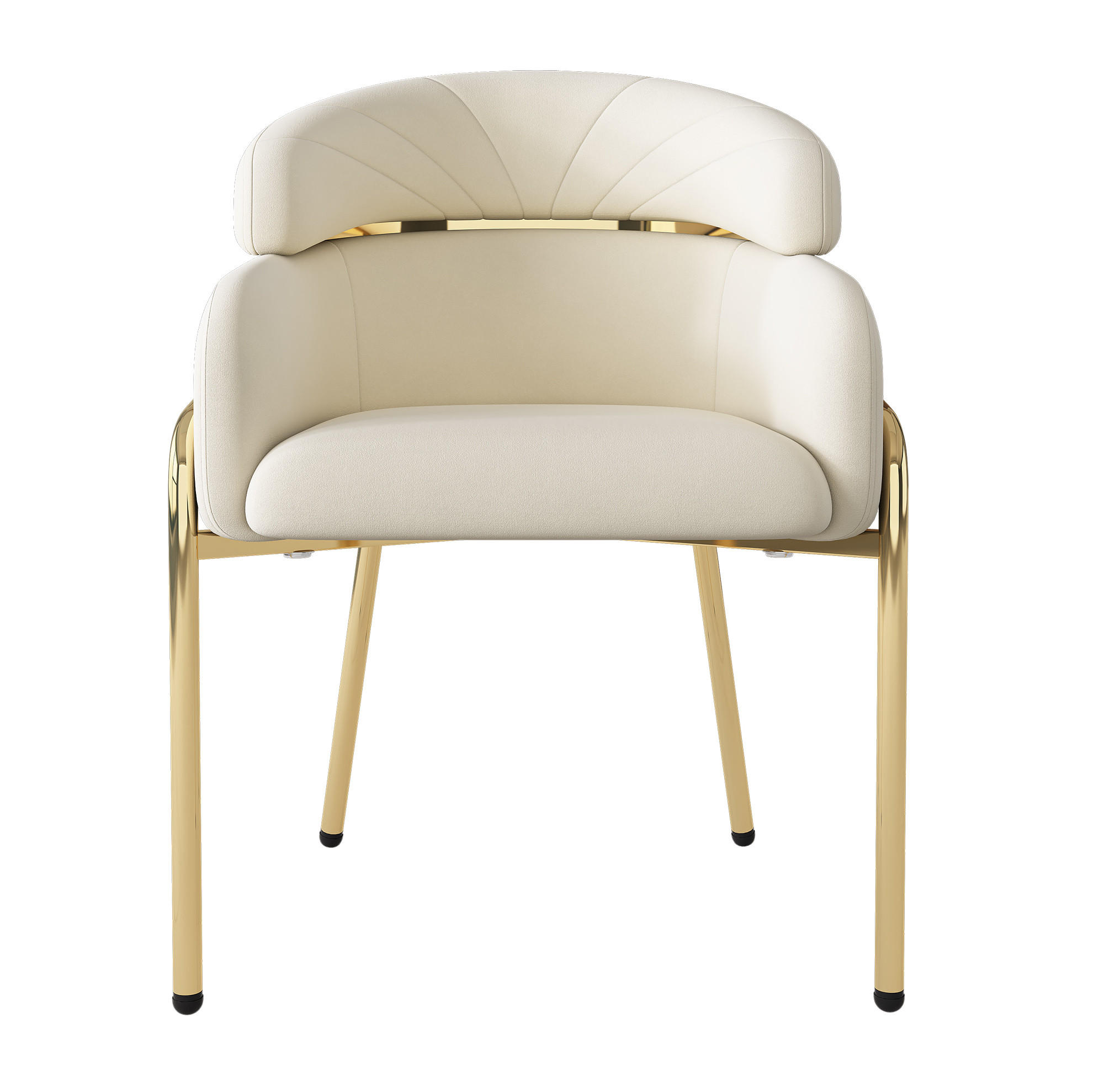 ARMLEHNENSTUHL 53/45/79 cm beige aus Samt mit Metallbeinen - Beige, Holzwerkstoff (45/79/53cm) - OKWISH