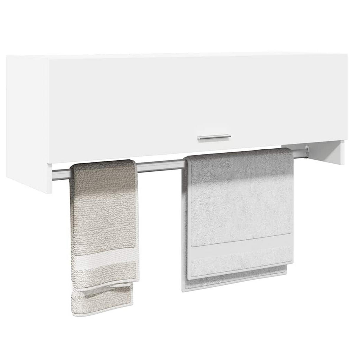 HÄNGESCHRANK mit 1 Kleiderstange 100/32,5/35 cm aus Holzwerkstoff Weiß - Weiß, Holz/Metall (100/35/32.5cm) - vidaXL