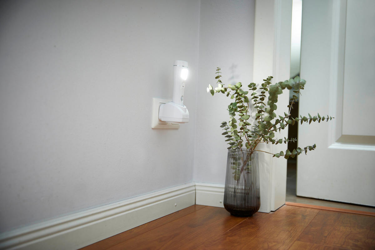 LED-STECKDOSEN-LEUCHTE Rund Weiß Kunststoff 2er-Set - Weiß, Kunststoff (3.6/5.2/16cm) - Northpoint