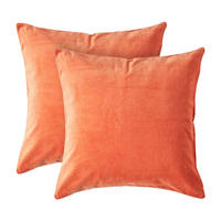KISSENHÜLLEN 2er-Set Baumwollsamt orange 40/40 cm - Orange, Textil (40/40cm) - Homescapes