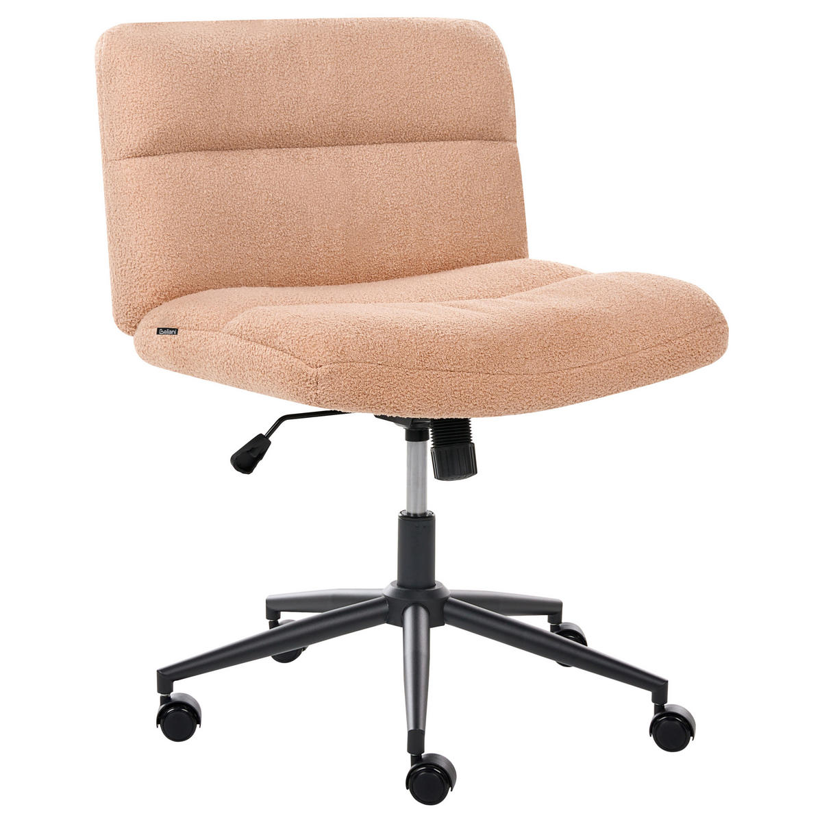 SCHREIBTISCHSTUHL Bouclé Pfirsichrosa Catlin - Pink, Textil (64/80/68cm) - Beliani