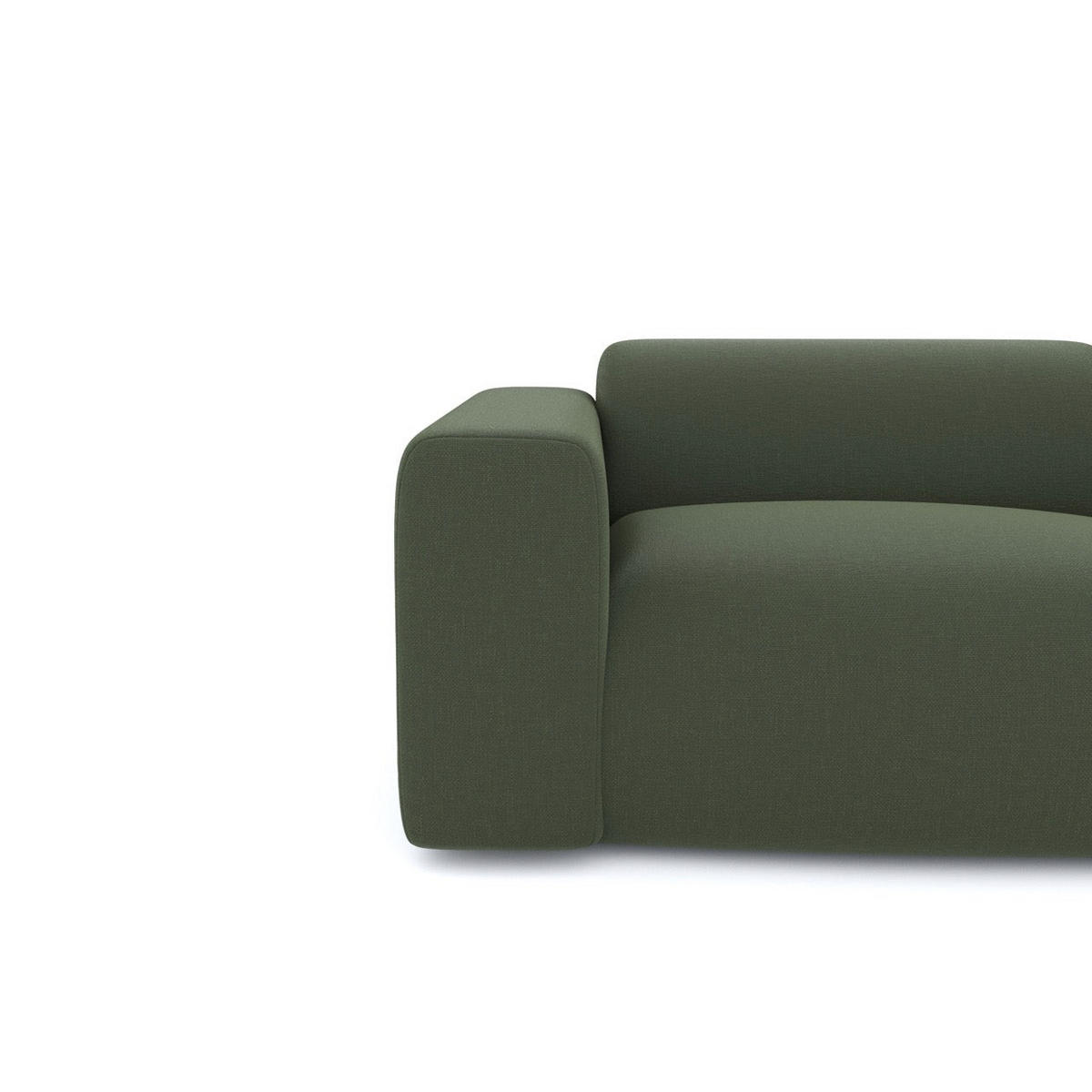 SOFA 3-Sitzer Rastergewebe Olivgrün 205cm - Olivgrün, Textil (205/73/97cm) - Sia Home