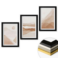 WANDBILDER 3er-Set - 20x30 cm Schwarzer Rahmen - Abstrakte braune Landschaften - Schwarz, Kunststoff (20/30cm) - ArtPrintCave