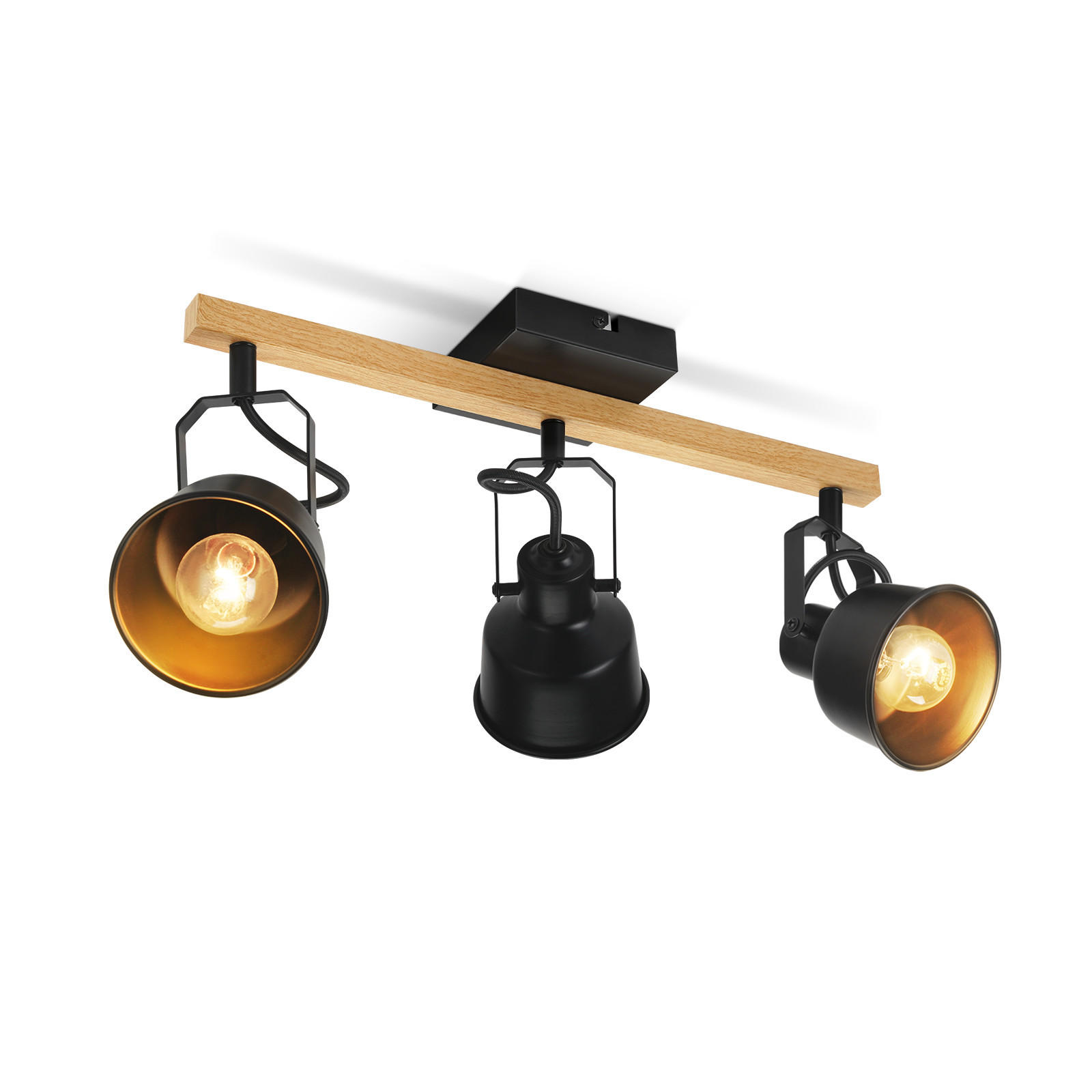 DECKENSTRAHLER Strahlwin 14/19/46.5 cm - Schwarz, Metall (46.5/14/19cm) - ZMH