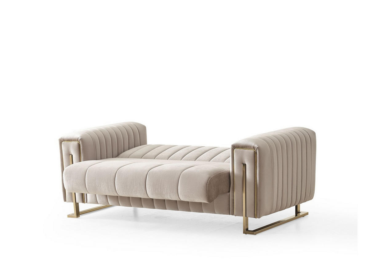 SITZGARNITUR Kochi, Beige Stellvariante 2+2 - Beige, Holzwerkstoff/Metall (178/85/95cm)
