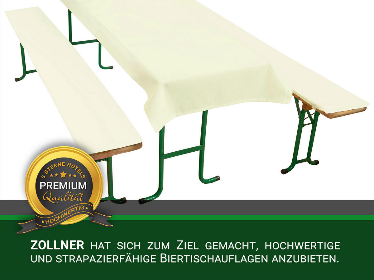 BIERBANKAUFLAGEN, 3er-Set, 70x240 + 25x220 cm , 100% Polyester, Beige - Beige, Textil (70/1/240cm) - Zollner