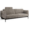 SOFA SALENTO Hellbraun Cord - Hellbraun/Schwarz, Textil/Metall (221/82/101cm) - MKS