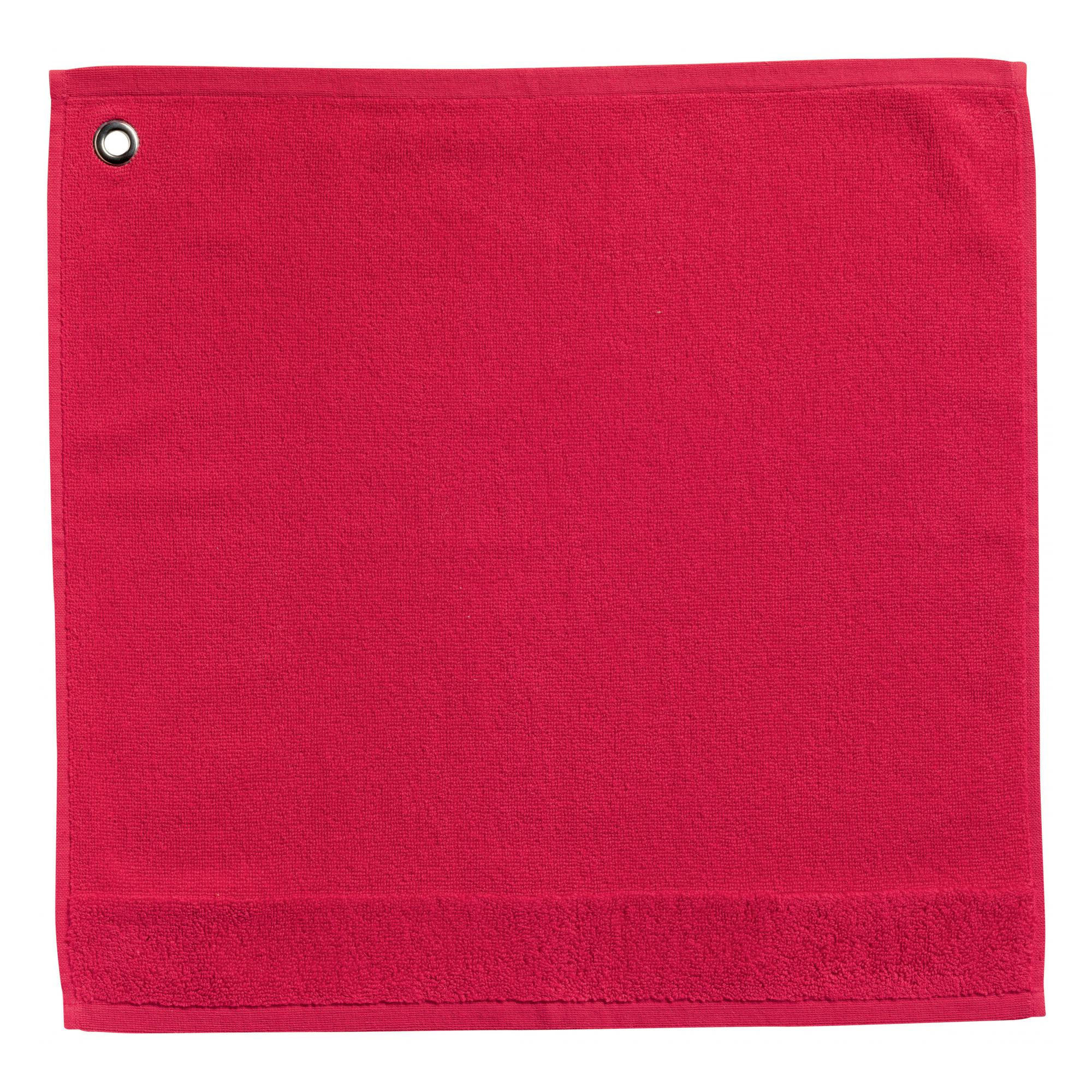 HANDTUCH MIT ÖSE Curl geranie 50 x 50 cm - Rot, Textil (50/50cm) - Winkler