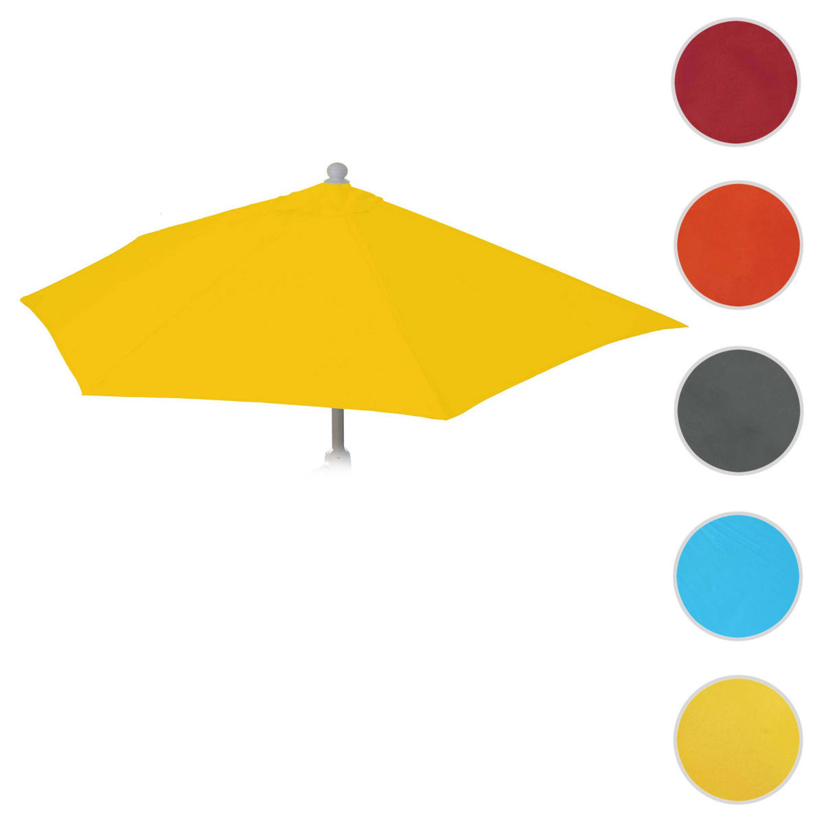 ERSATZ-BEZUG SONNENSCHIRM HALBRUND Gelb - Gelb, Textil (285/145cm) - MCW