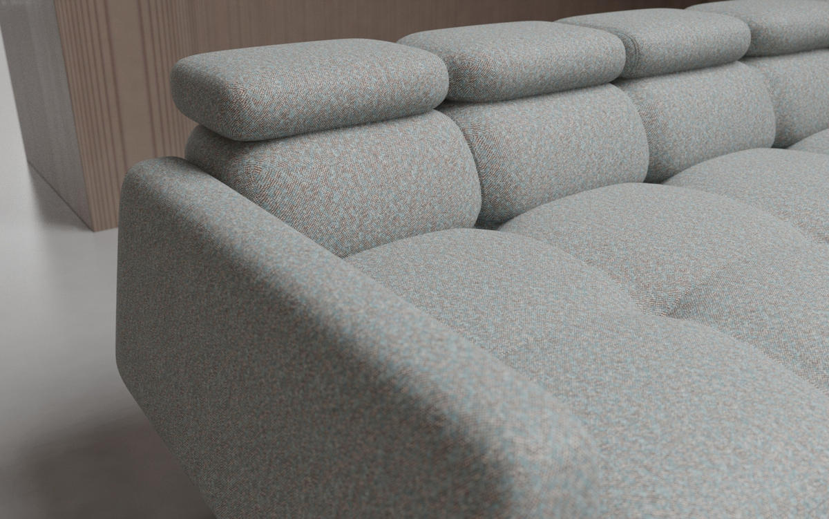 ECKSOFA - BUN - Rot - Arena 8 - Rechts - Rot, Holzwerkstoff (276/209cm) - Möblo