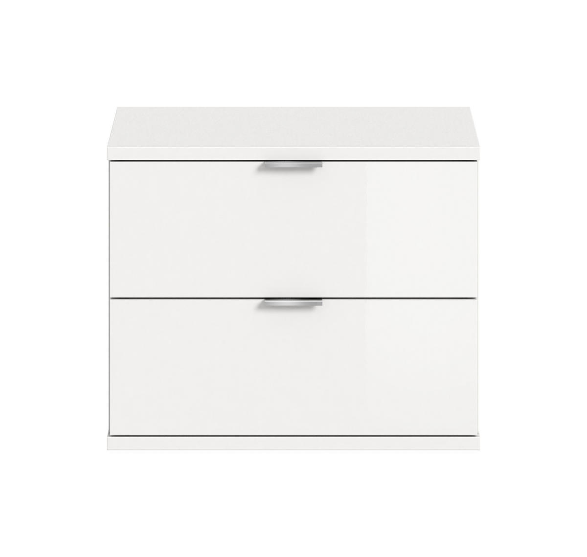 SITZBANK/KOMMODE Nexus (B/H/T: ca. 52/42/32 cm) in Weiß/weiß hochglanz - Weiß, Holzwerkstoff (52/42/32cm)