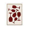 POSTER mit Rahmen Tara Royle - Abstract Wine Glasses - Eichefarben/Rot, Holz/Papier (70/100cm) - Poster&Frame