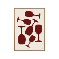 POSTER mit Rahmen Tara Royle - Abstract Wine Glasses - Eichefarben/Rot, Holz/Papier (70/100cm) - Poster&Frame