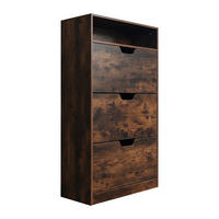 SCHUHSCHRANK - Anthrazit, Holzwerkstoff/Kunststoff (80/140/24cm) - Relaxdays