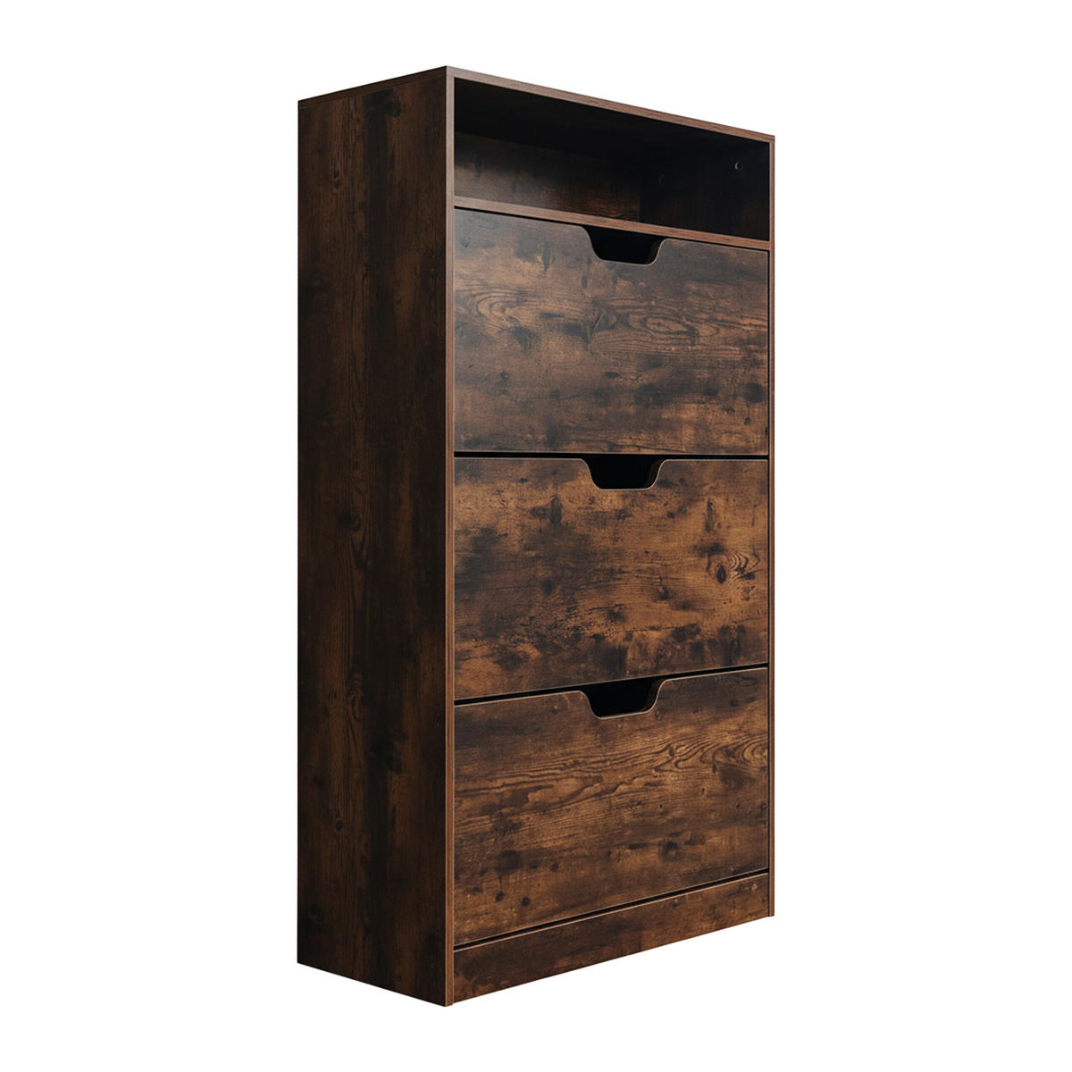 SCHUHSCHRANK - Anthrazit, Holzwerkstoff/Kunststoff (80/140/24cm) - Relaxdays