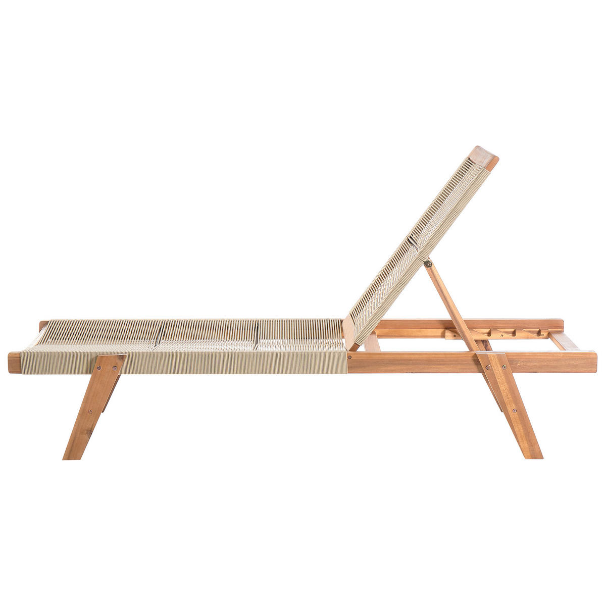 GARTENLIEGE Beige Prossedi - Hellbraun/Beige, Holz (64/35/190cm) - Beliani