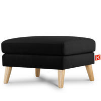 SITZHOCKER TAGIO Pouffe, schwarz - Schwarz/Braun, Buchenholz/Textil (65/46/80cm) - KONSIMO®