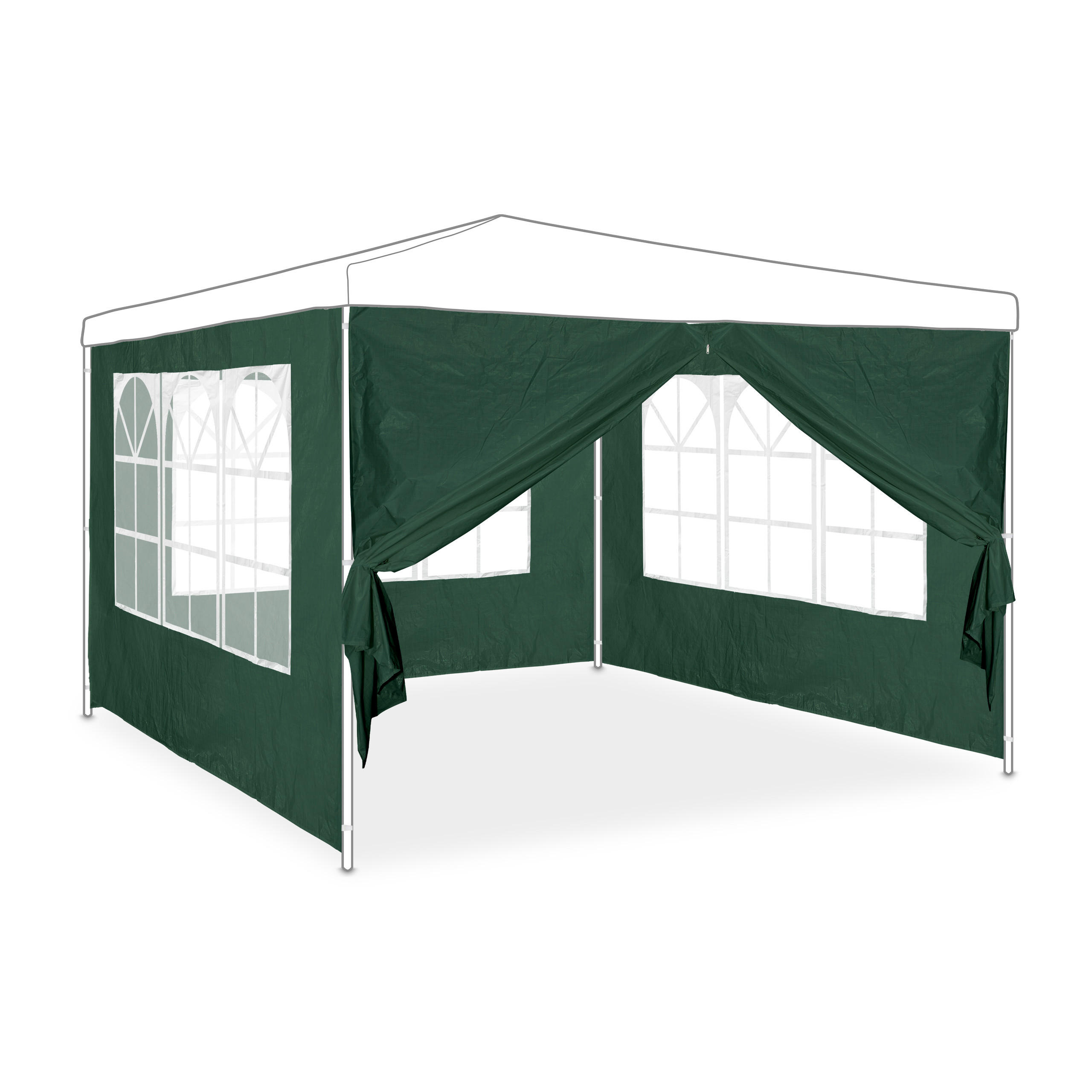 Relaxdays BOČNICE Zelená 4dílná-sada pro altán 2x3 m