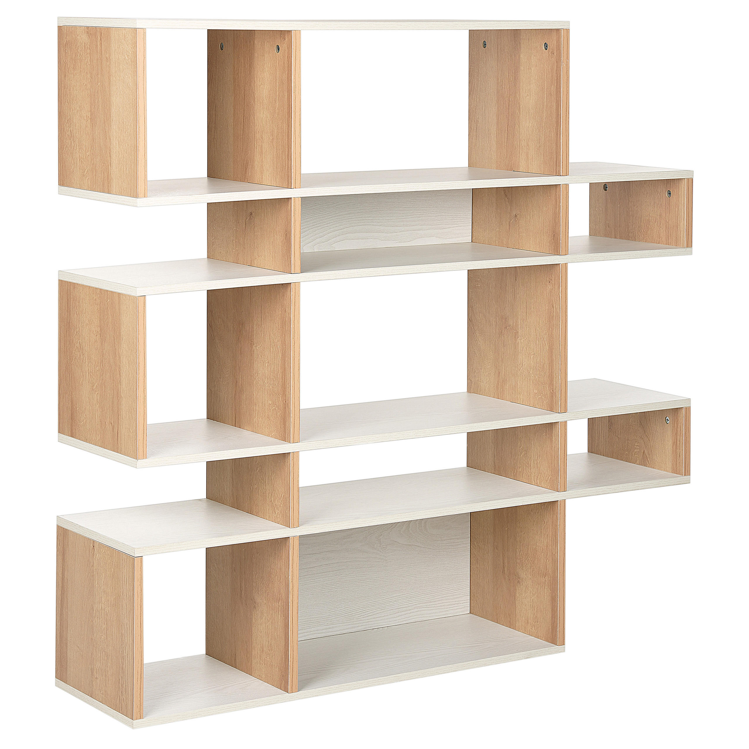 BÜCHERREGAL Fächer Amarilo - Hellbraun, Holzwerkstoff (90/120/30cm) - Beliani